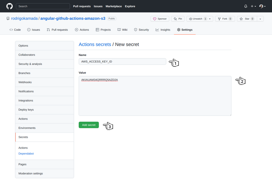 GitHub - Add access key ID