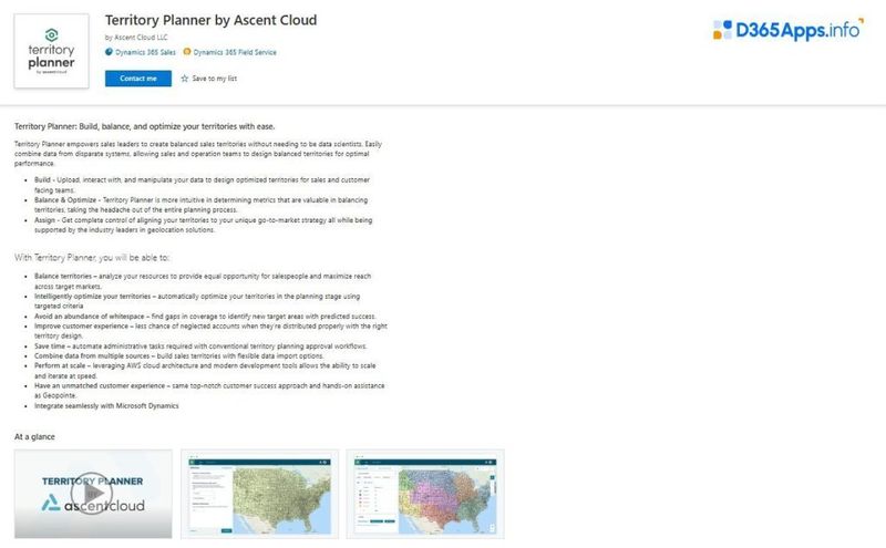 TTop Geolocation Microsoft Dynamics Apps Territory Planner by Ascent Cloud