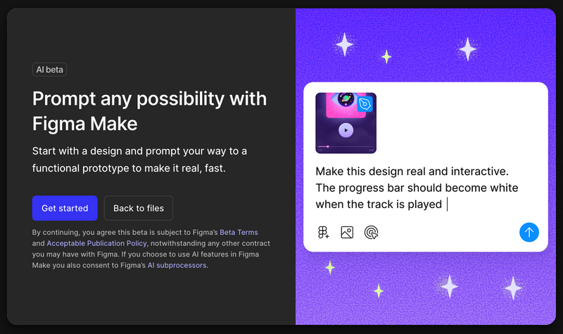 Figma Make getting started screen
