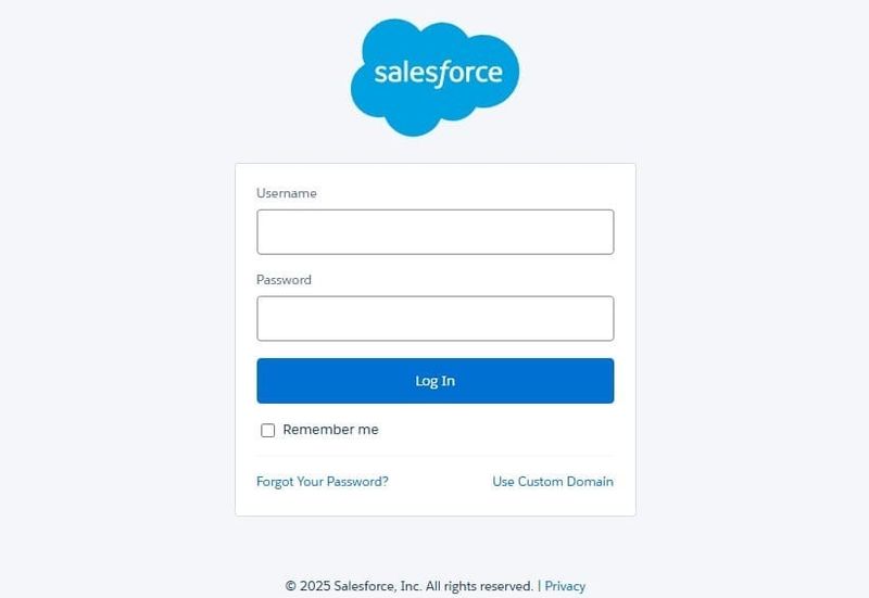 Salesforce Login Window
