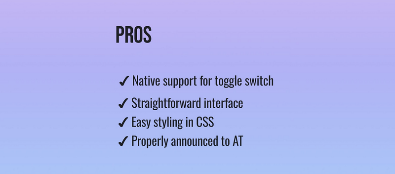 Summary of the pros in image format