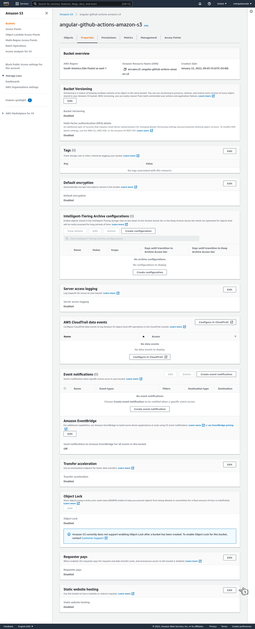 Amazon S3 - Bucket properties