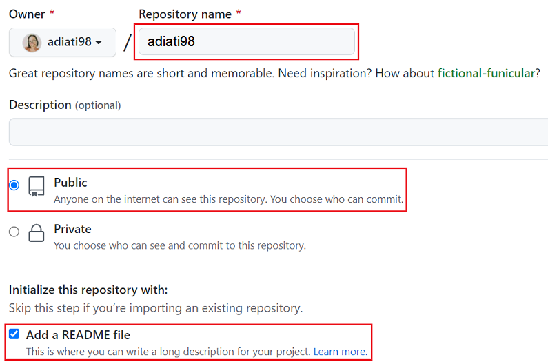 Create new repository form