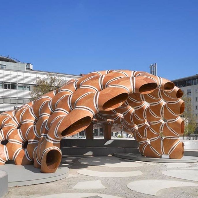 Parametric timber structure from the ICD/ITKE Research Pavilion 2015–16, designed using computational methods. Source- [ICD/ITKE Research Pavilion 2015–16](https://www.itke.uni-stuttgart.de/research/icd-itke-research-pavilions/icd-itke-research-pavilion-2015-16/)