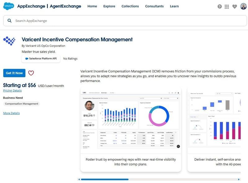 Varicent Incentive Compensation Management on AppExchange