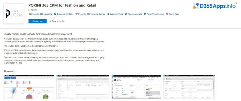 Top Commerce Dynamics 365 Apps PORINI 365 CRM for Fashion and Retail