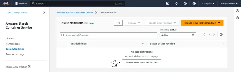 Amazon ECS - Tasks definitions