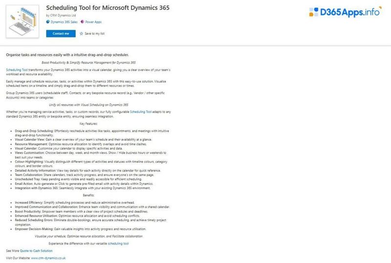 Top Collaboration Dynamics 365 Apps Scheduling Tool for Microsoft Dynamics 365