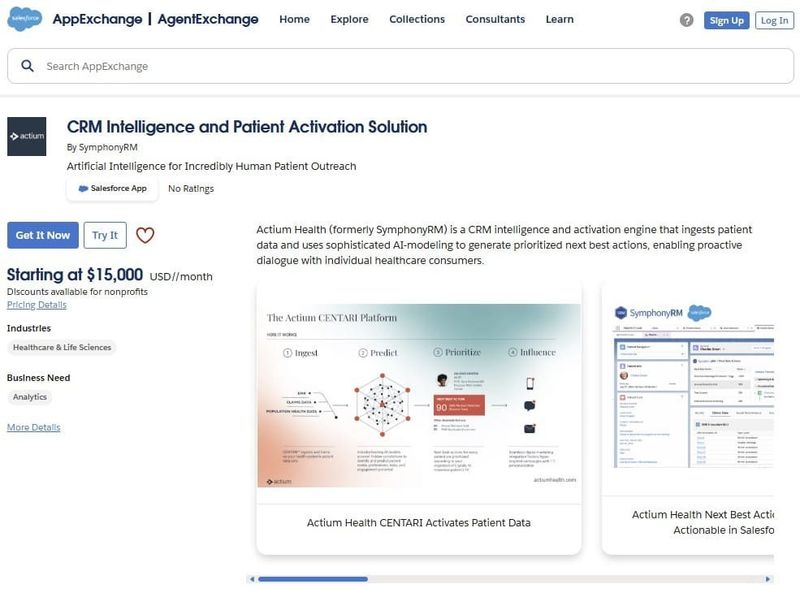Actium Health CRM Intelligence and Patient Activation Solution on AppExchange
