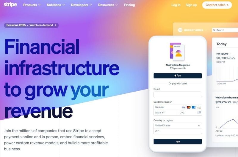 Stripe website