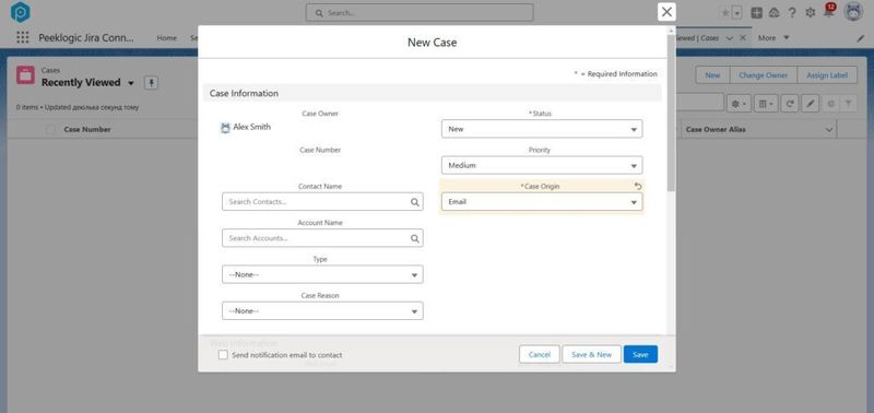 Creating a New Case