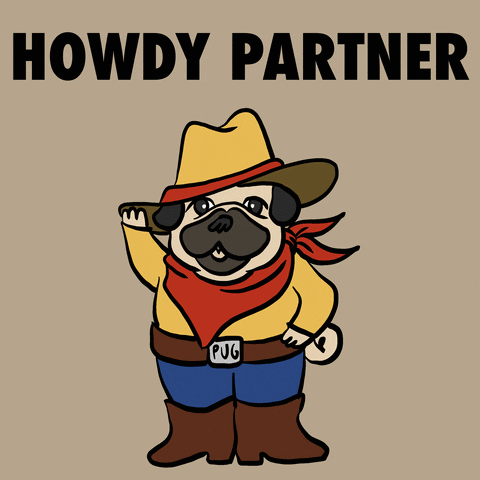 cartoon dog saying howdy partner