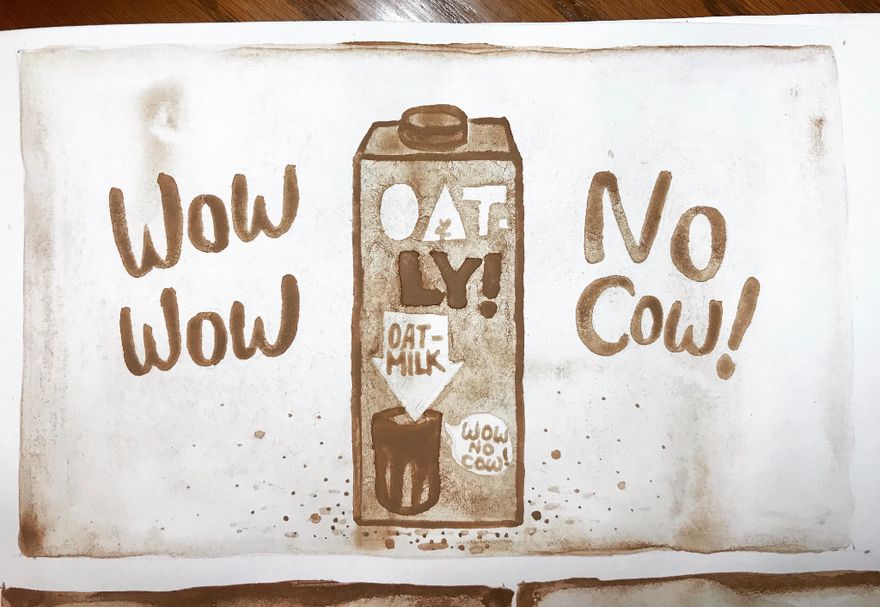Oatly - cocoa painting
