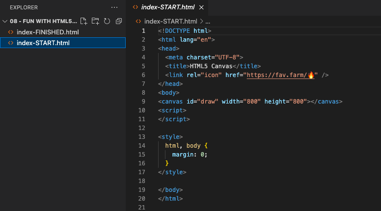 HTML5 starter code