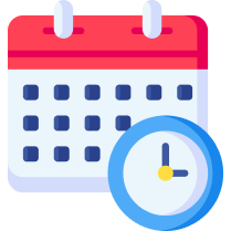 Calendar icon - A calendar with a clock