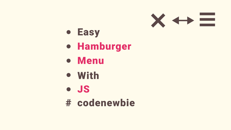 Cover image for Easy hamburger menu with JS - Beginners