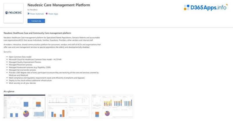Dynamics Apps for Healthcare Neudesic Care Management Platform