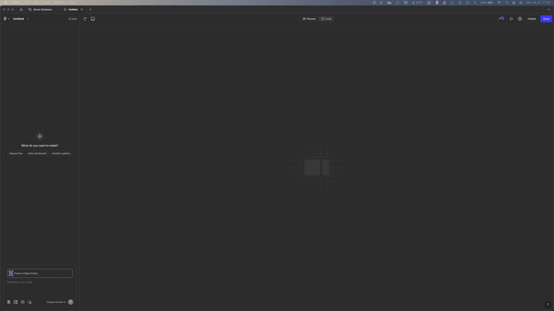 Figma Make interface screen