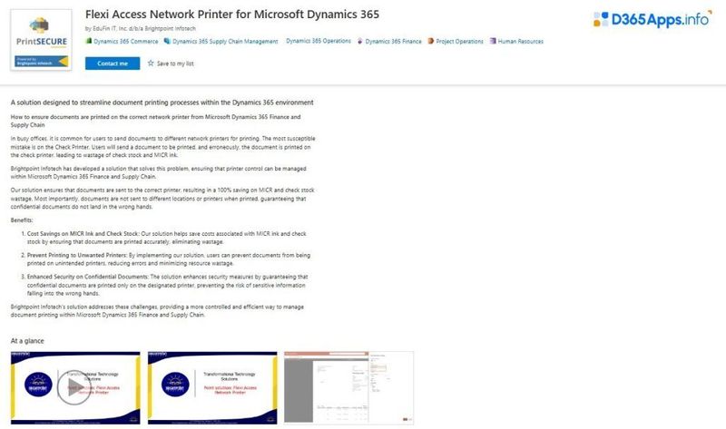 Top Dynamics Apps for Education Flexi Access Network Printer