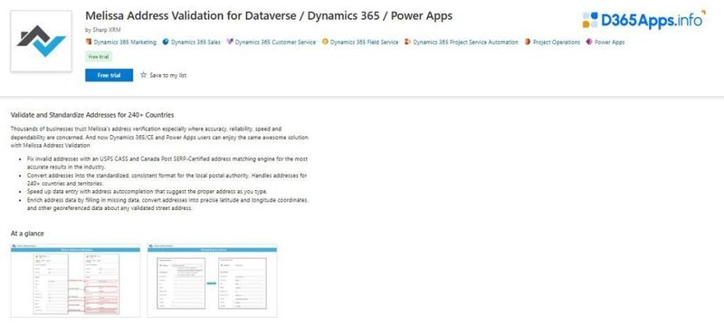 Top Geolocation Microsoft Dynamics Apps Melissa Address Validation for Dataverse