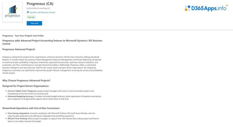 Top Project Management Dynamics 365 Apps Progressus (CA)