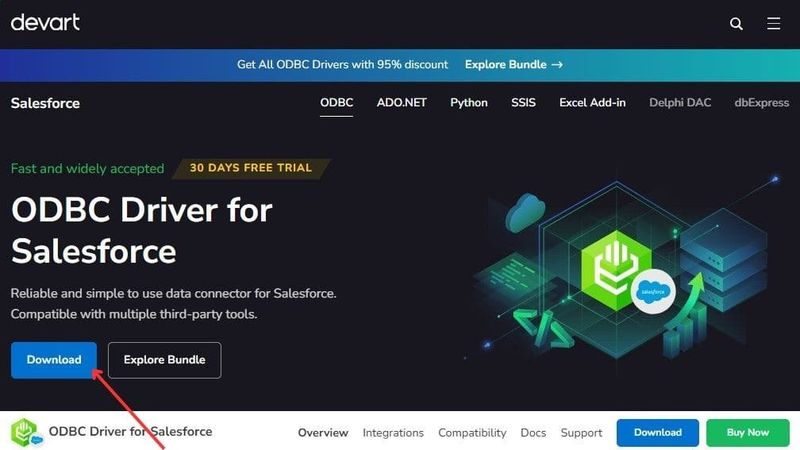 ODBC Driver for Salesforce on Devart Website