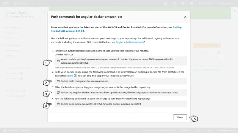 Amazon ECR - Push commands