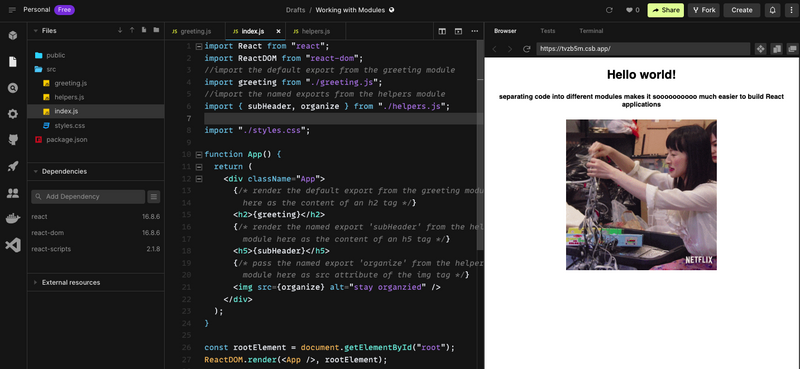 React Import Export