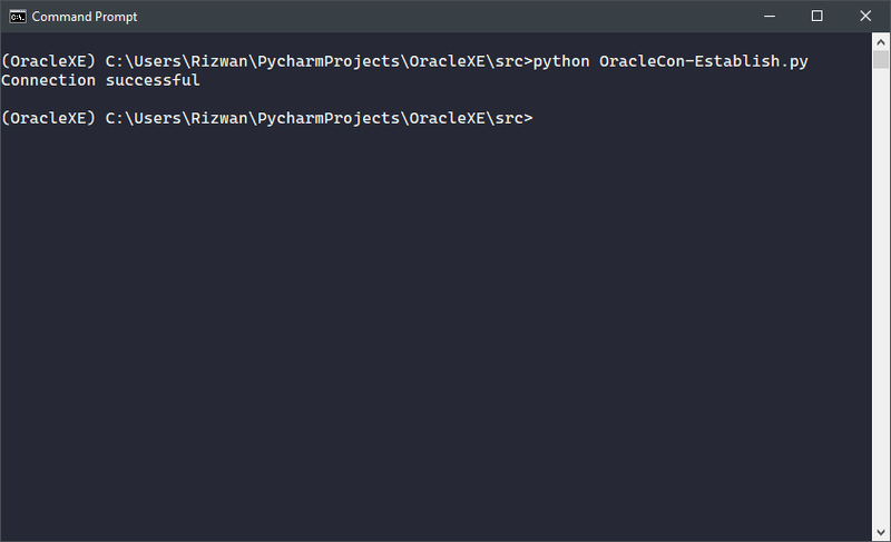 The output of Connection Establishing Code