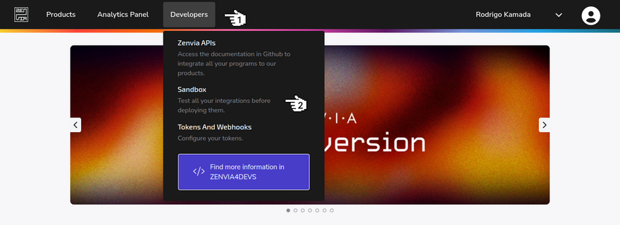 Zenvia - Menu