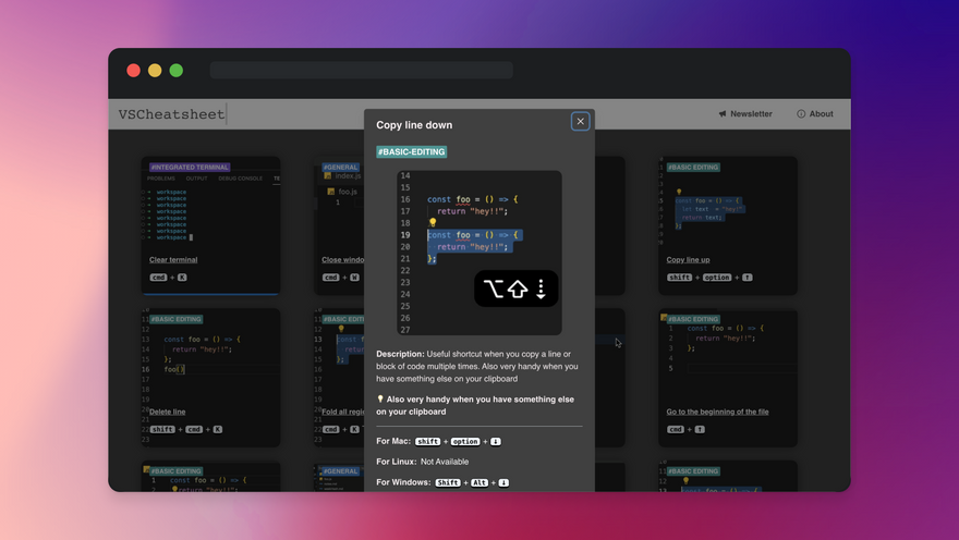 Shortcut-modal