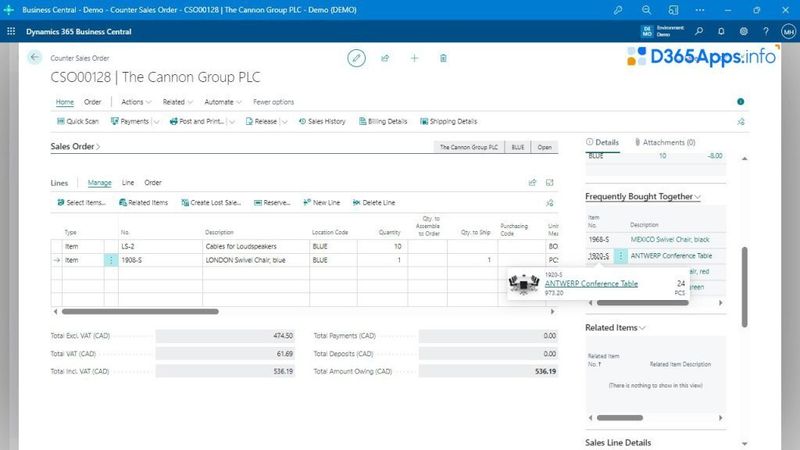 Counter Sales MS Dynamics Review Quick Order Entry
