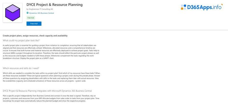 Top Project Management Dynamics 365 Apps DYCE Project & Resource Planning
