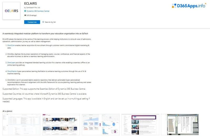 Top Dynamics Apps for Education ECLAIRS