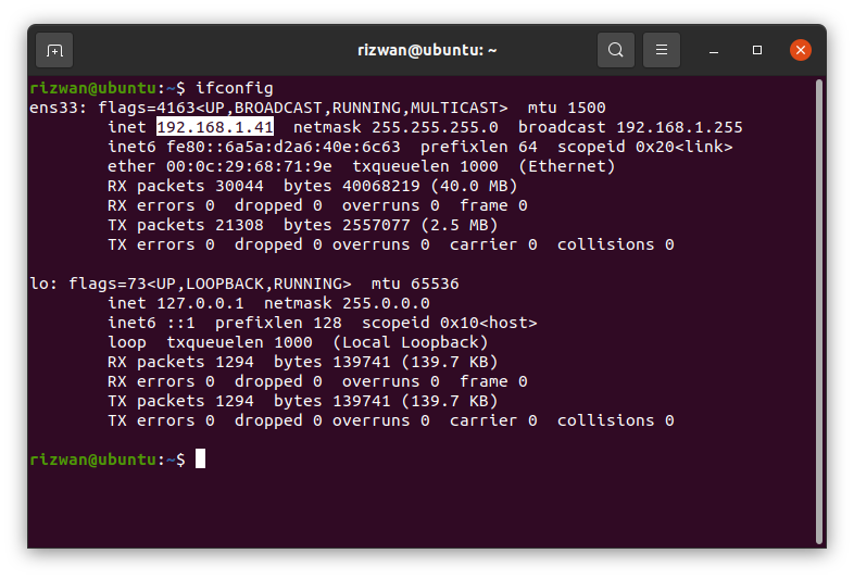 Ifconfig