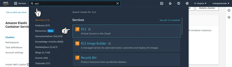 Amazon ECS - Search EC2
