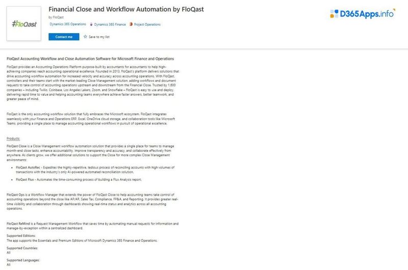 Top Finance MS Dynamics Apps Financial Close and Workflow Automation by FloQast