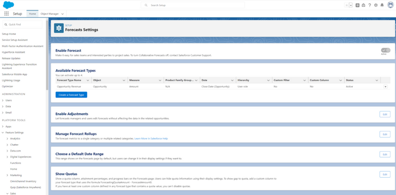 Create Forecast Type