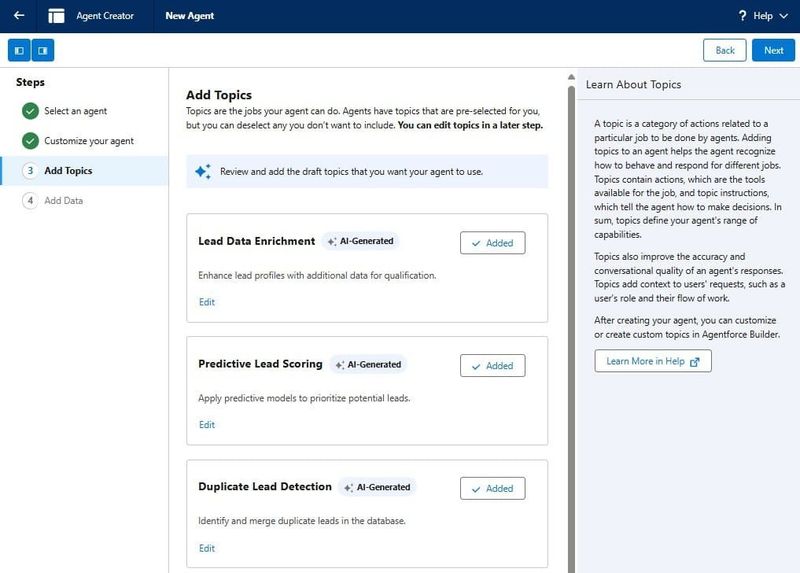 Choosing Topics for an AI Agent