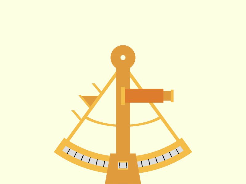 Minimalistic cartoon of a sextant
