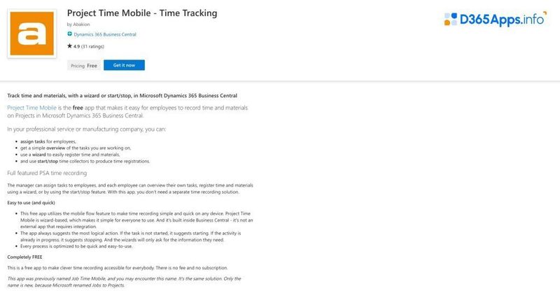 Top Project Management Dynamics 365 Apps Project Time Mobile - Time Tracking
