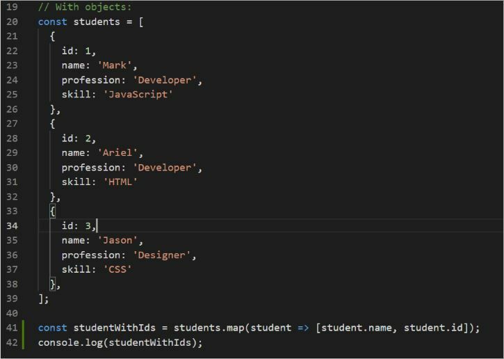 Modern JS example of Capturing Student IDs