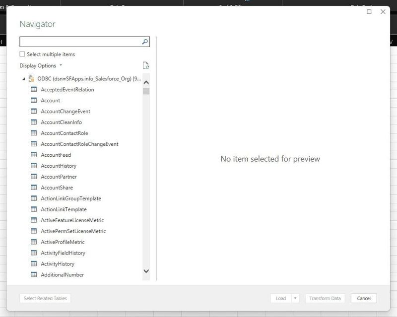 Selecting the Necessary Objects to Import Records