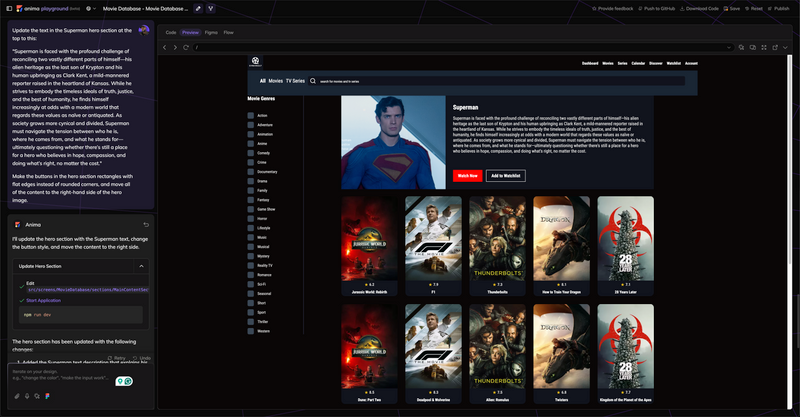 Anima website hero update prompt