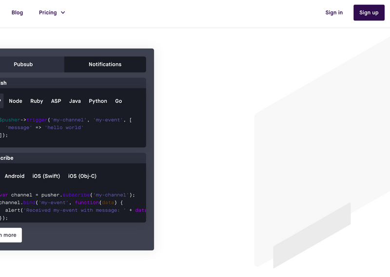 Pusher homepage