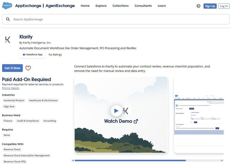 Klarity on AppExchange