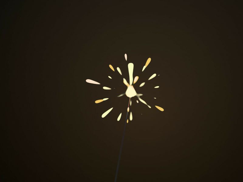 Drawing of a sparkle firework lit