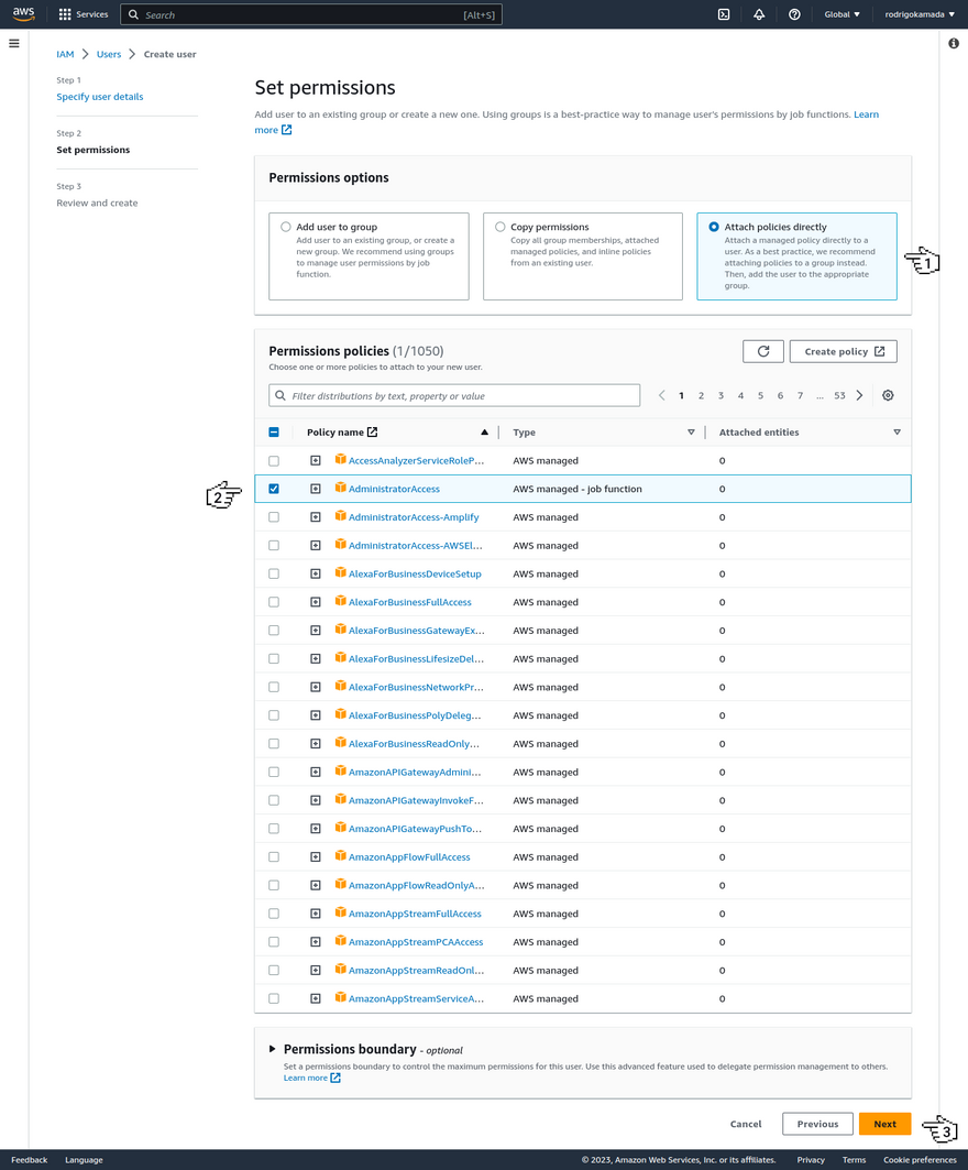 AWS Lambda - Set permissions