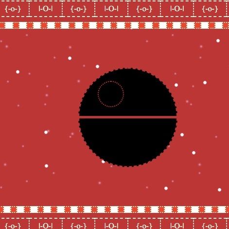 red christmas sweater with death star