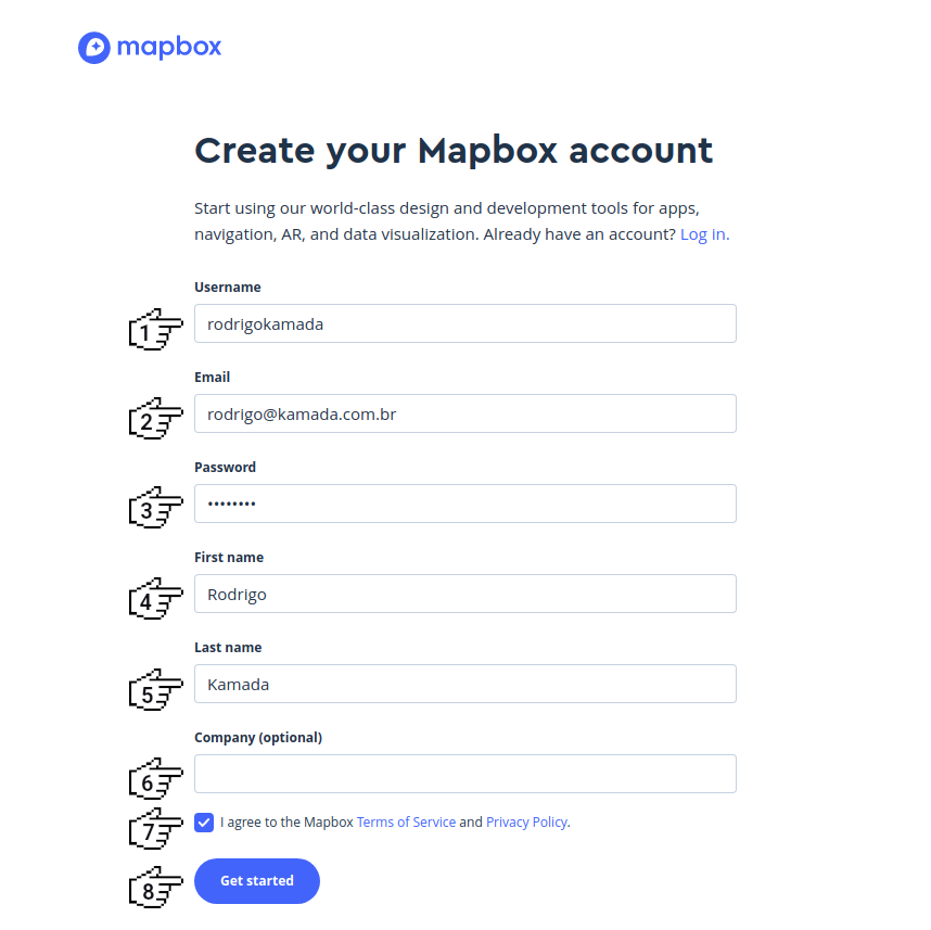 Mapbox - Sign up